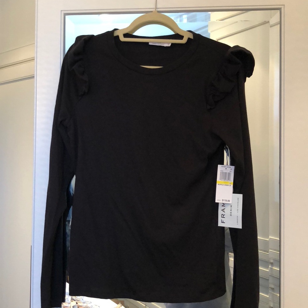 New Frame Denim ruffle crew